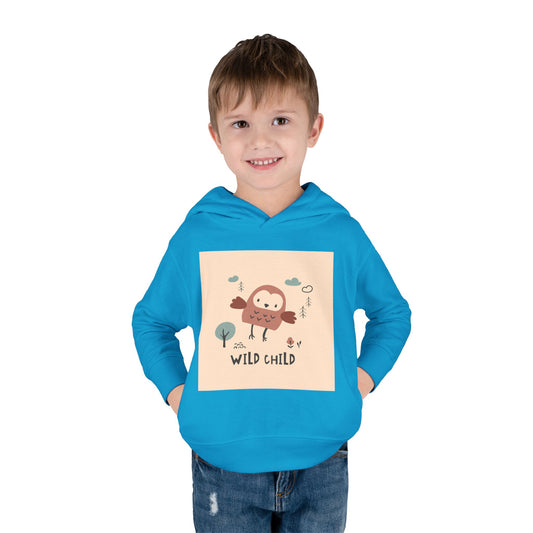 Toddler Fleece Hoodie — "Wild Child" Owl Pullover